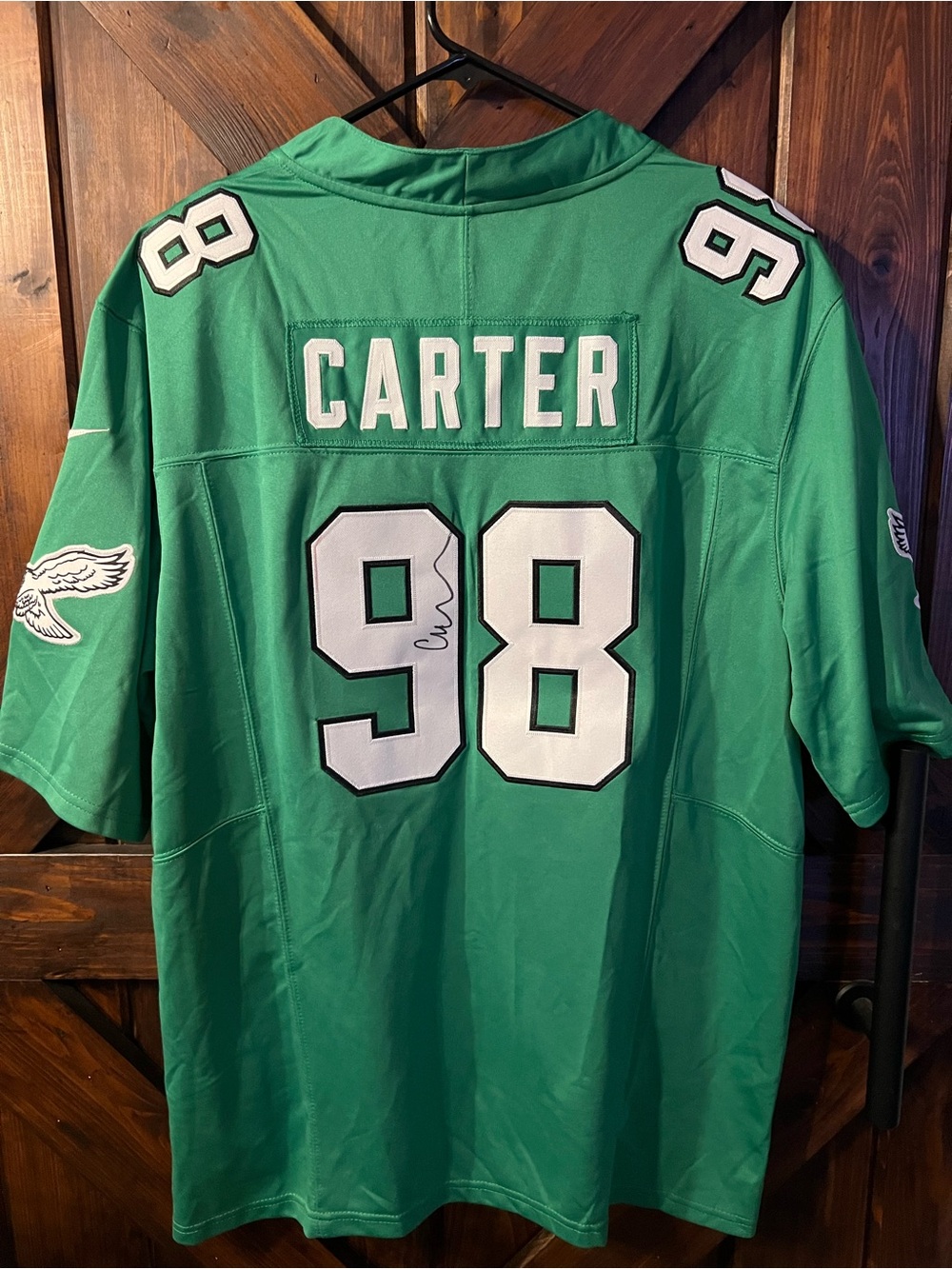 Philadelphia Eagles #98 Jalen Carter Kelly green